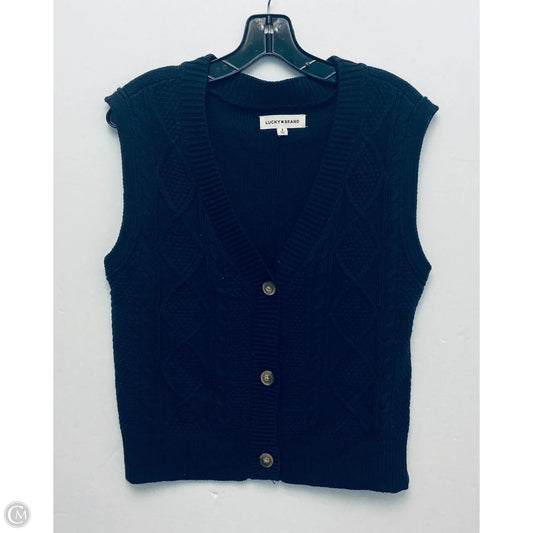 Vest Sweater By Lucky Brand In Navy, Size: S
