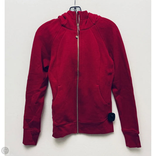 Athletic Sweatshirt Hoodie By Lululemon In Red, Size: 8