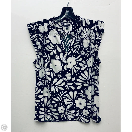 Top Short Sleeve By Ann Taylor In Black & White, Size: M