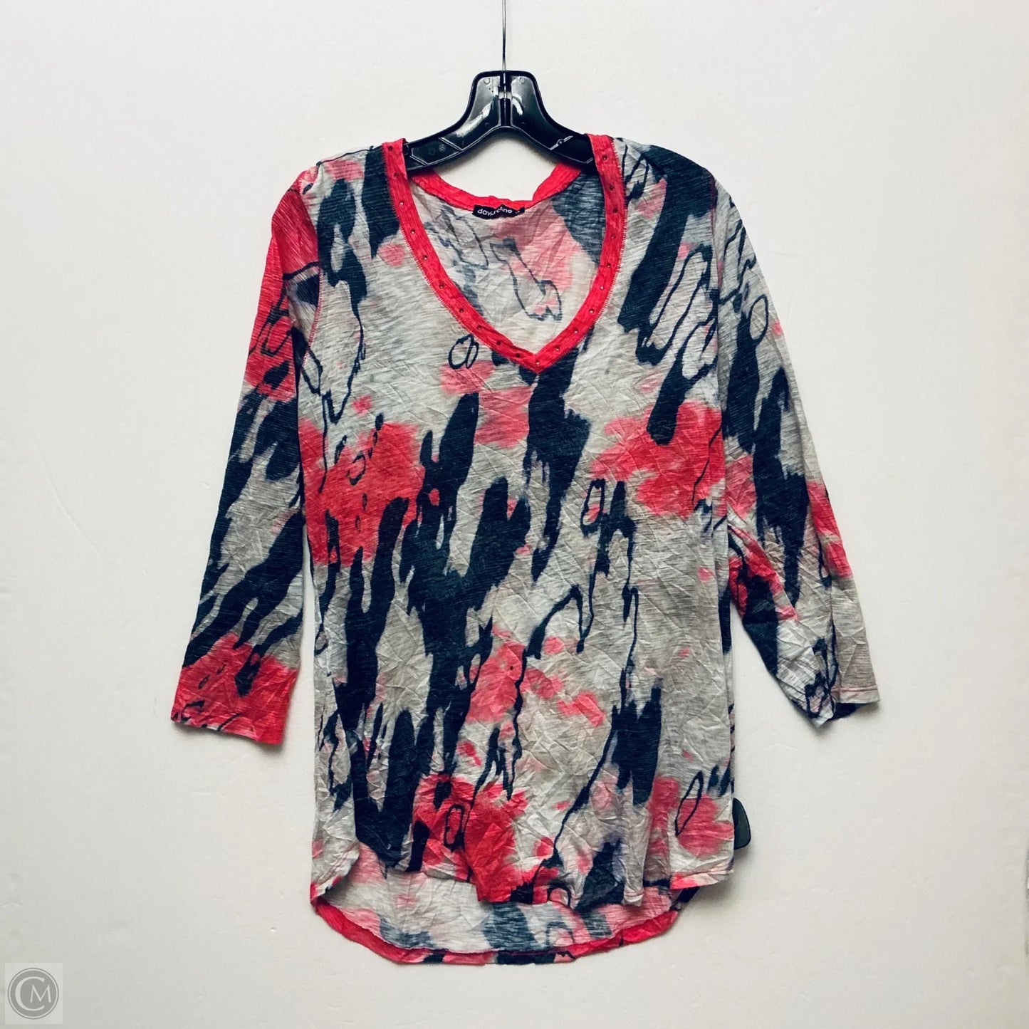 Top Long Sleeve By David Cline In Pink & White, Size: Xl