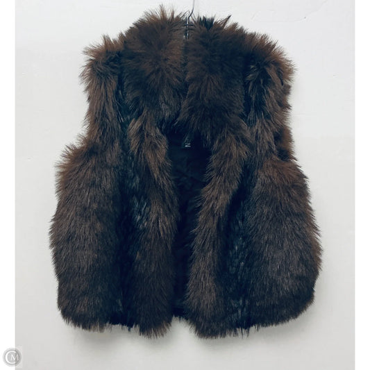 Vest Faux Fur & Sherpa By Cmb In Brown, Size: S