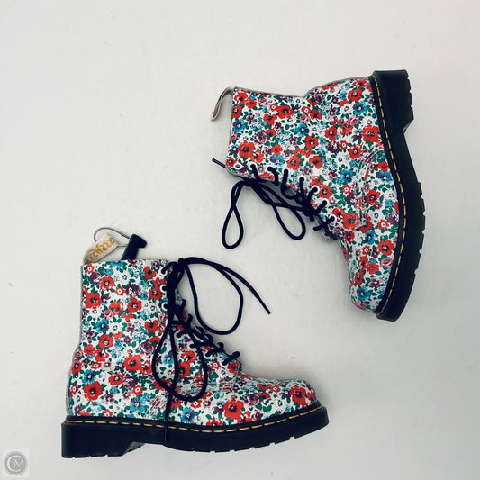 Boots Ankle Flats By Dr Martens In Floral Print, Size: 7