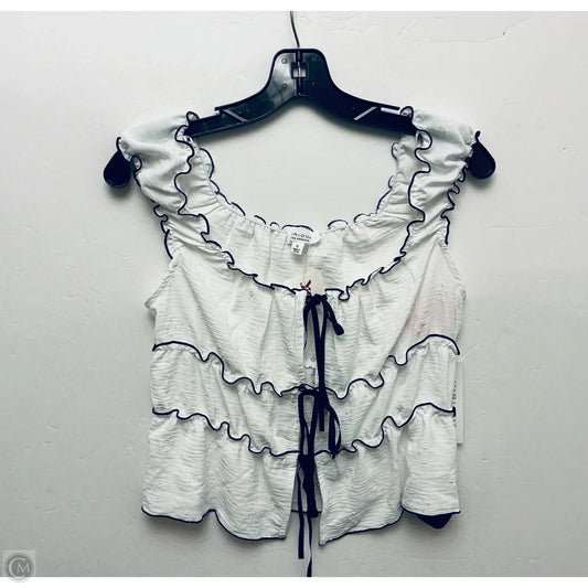 Top Sleeveless By Kirious In Black & White, Size: S