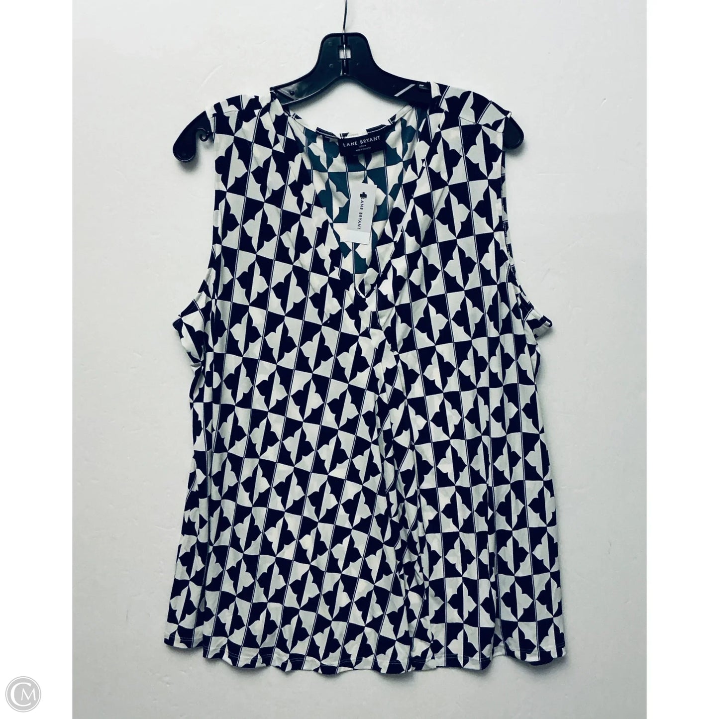 Top Sleeveless By Lane Bryant In Blue & Cream, Size: 2x