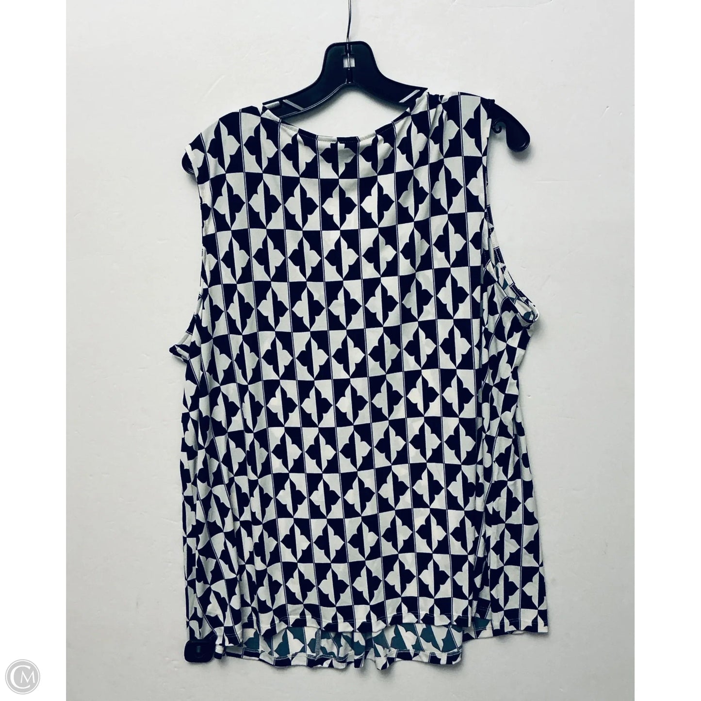 Top Sleeveless By Lane Bryant In Blue & Cream, Size: 2x