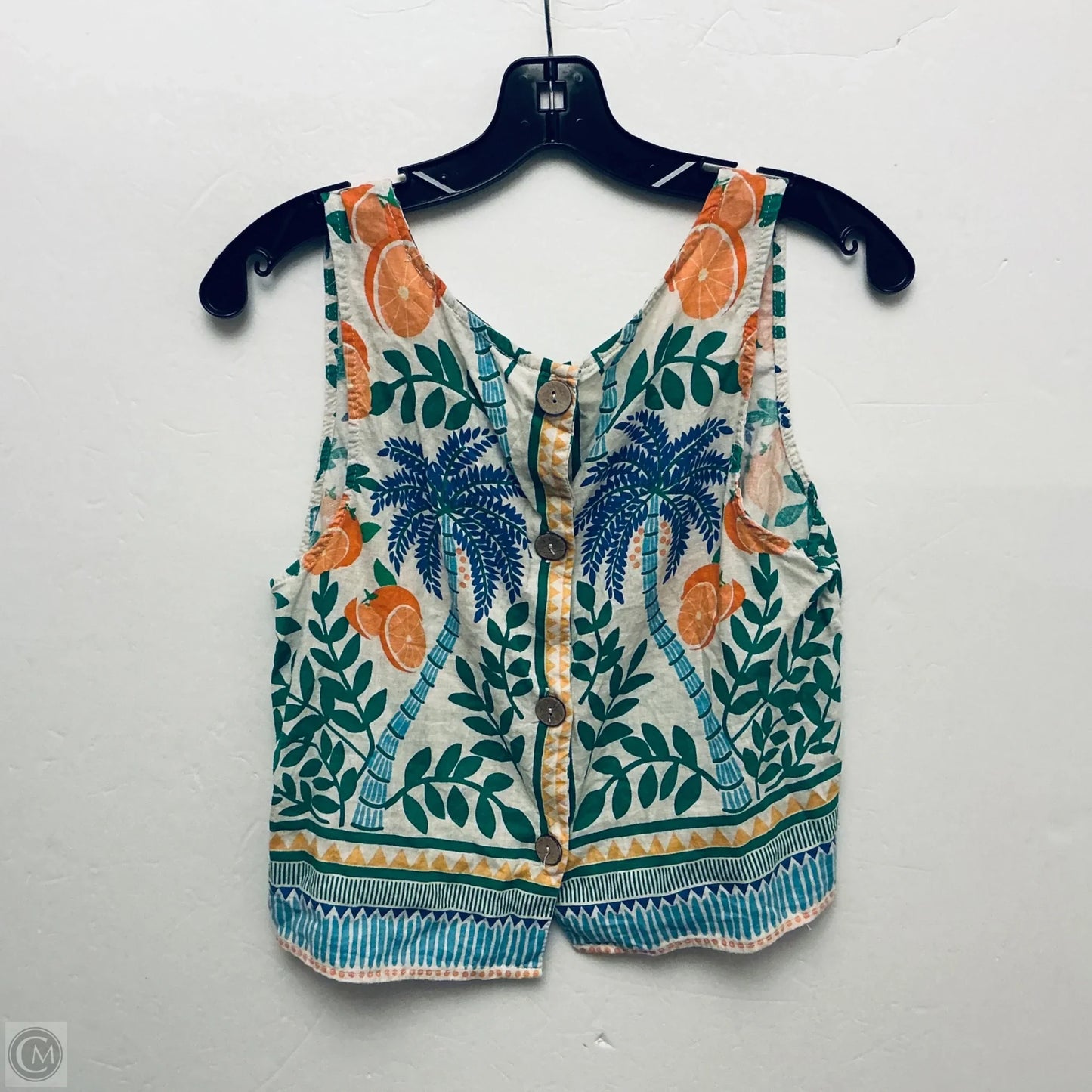 Top Sleeveless By C And C In Tropical Print, Size: M