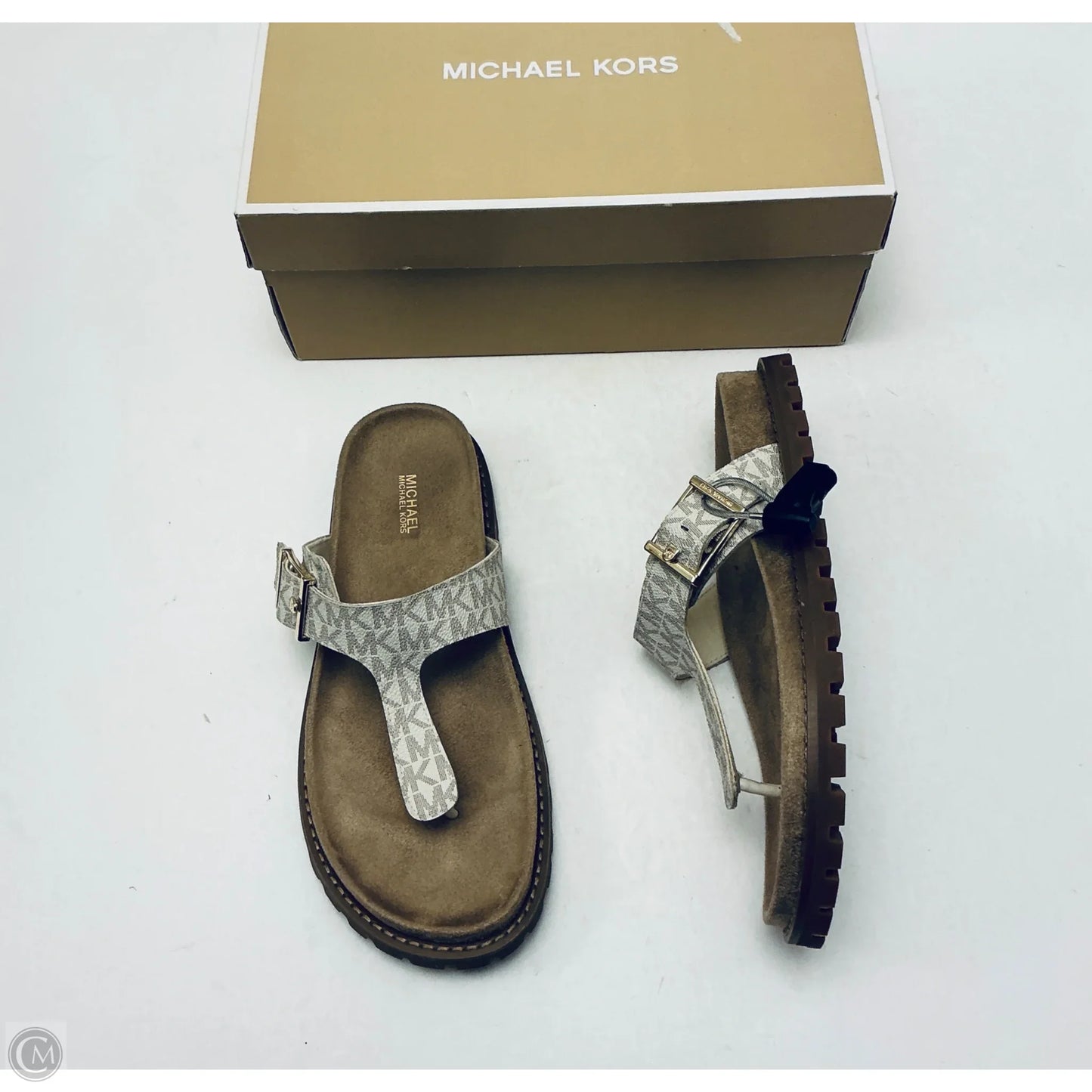 Sandals Flats By Michael By Michael Kors In White, Size: 9