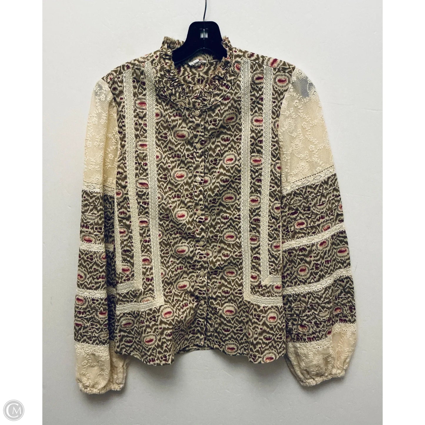 Top Long Sleeve By Clothes Mentor In Tan, Size: S