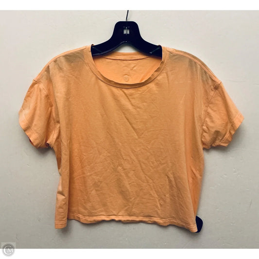 Athletic Top Short Sleeve By Lululemon In Orange, Size: S