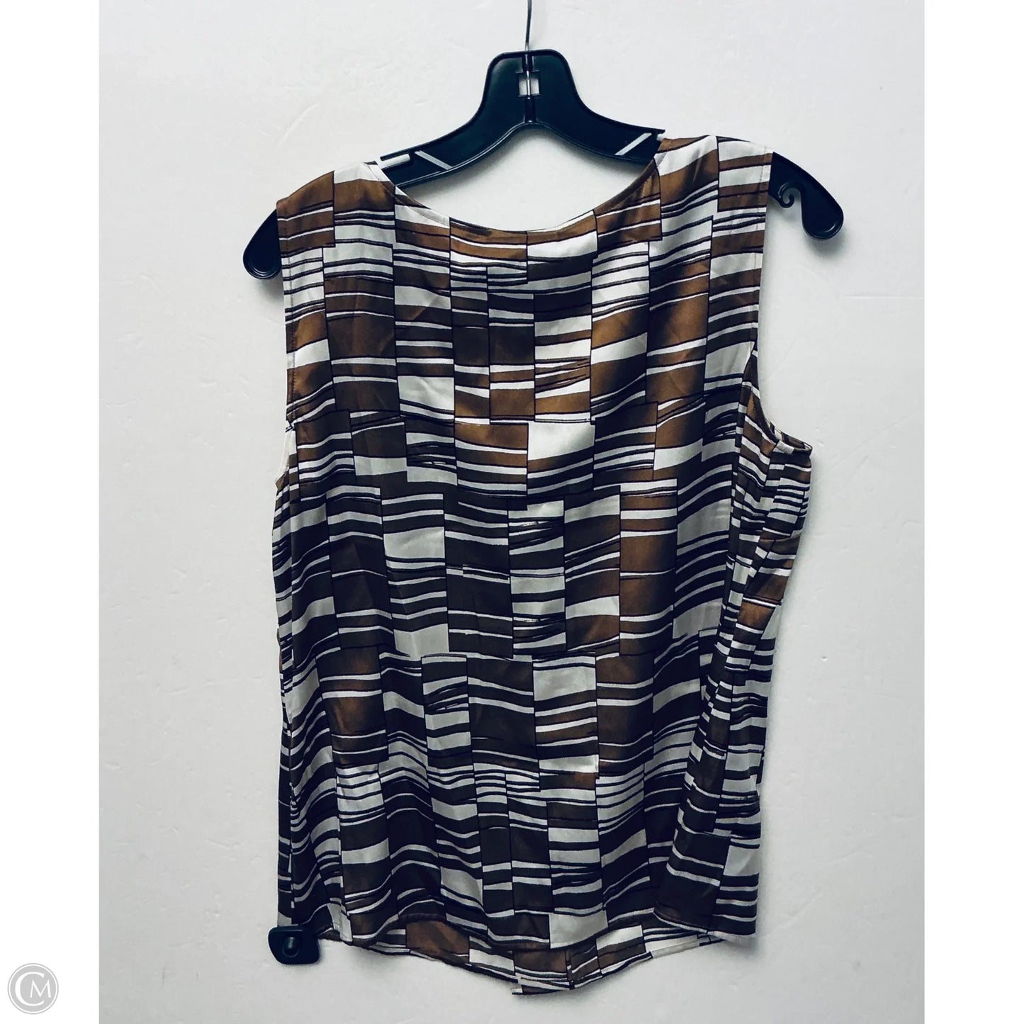 Top Sleeveless By St. John In Brown & White, Size: M