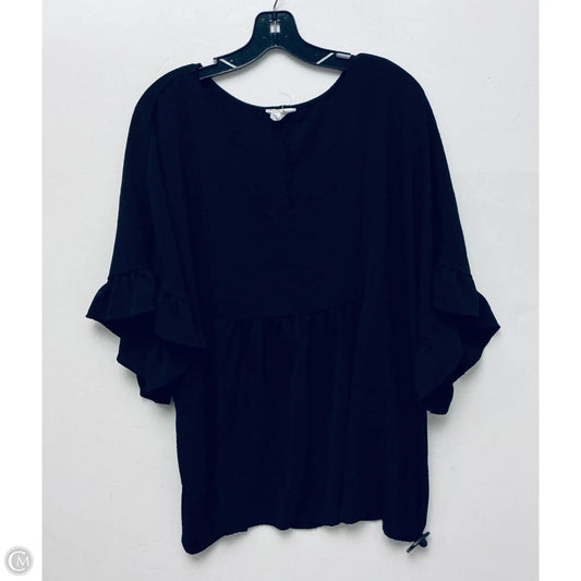 Top Short Sleeve By Andree By Unit In Black, Size: 2x