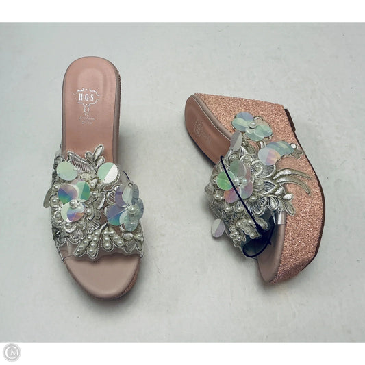 Sandals Heels Wedge By Clothes Mentor In Pink, Size: 6