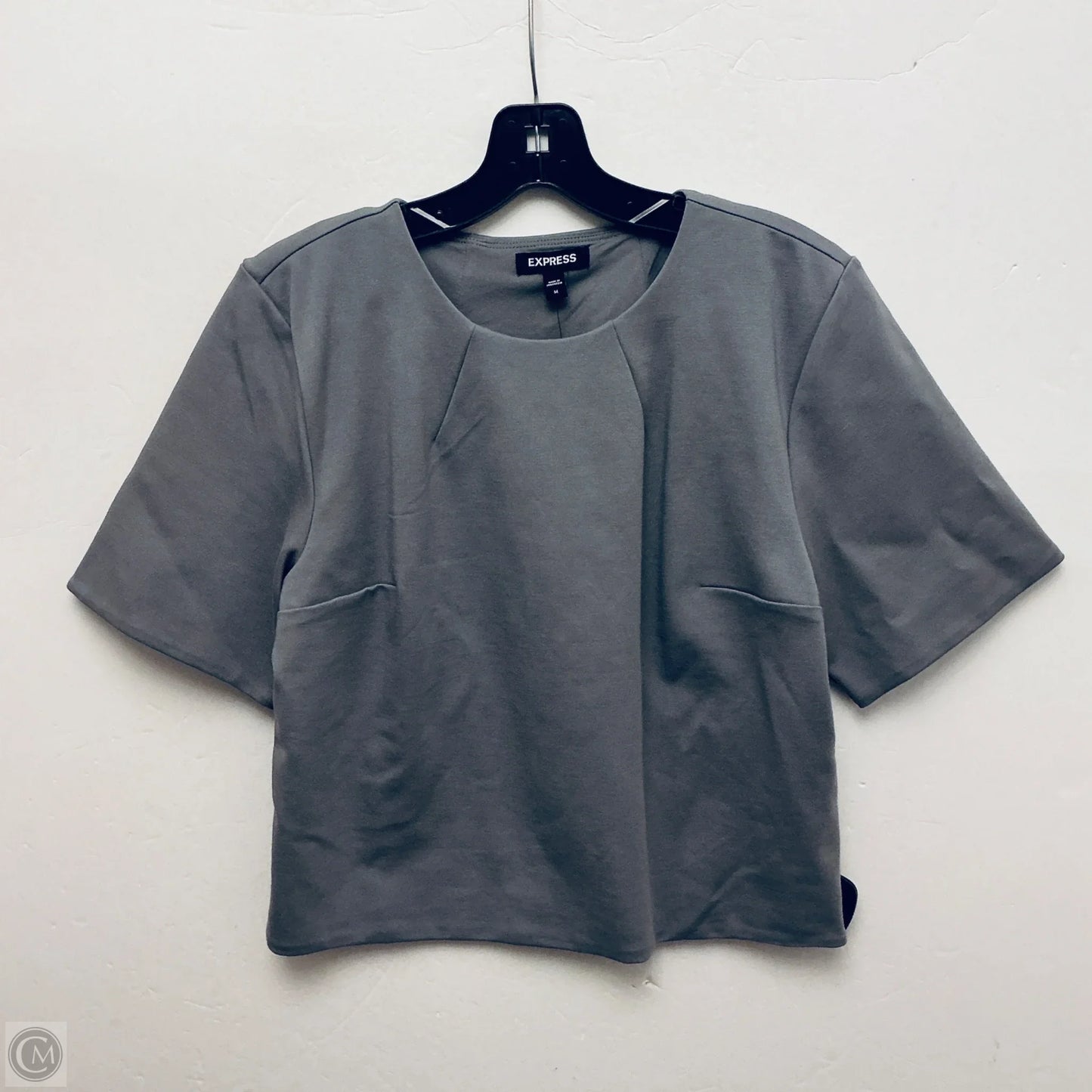 Top Short Sleeve By Express In Grey, Size: M