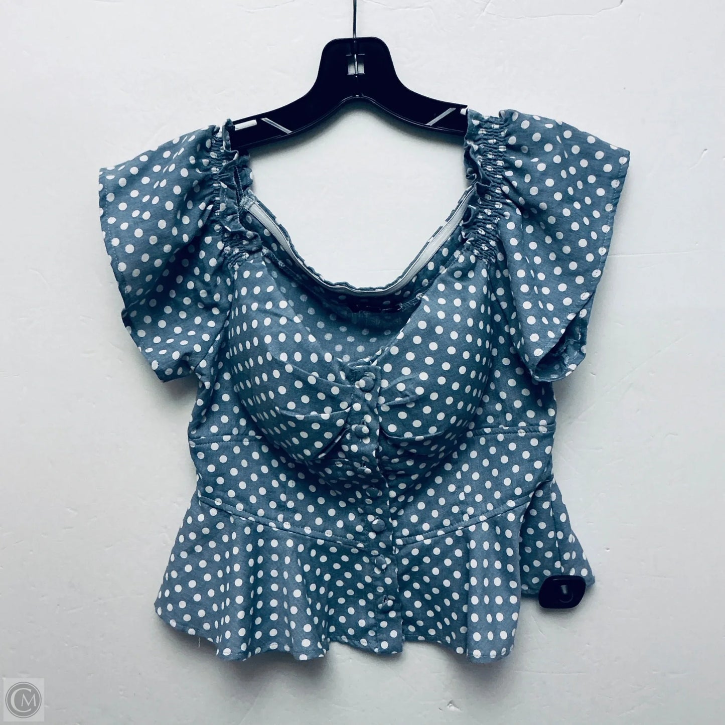 Top Short Sleeve By Fashion Nova In Polkadot Pattern, Size: M