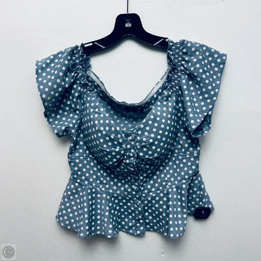 Top Short Sleeve By Fashion Nova In Polkadot Pattern, Size: M