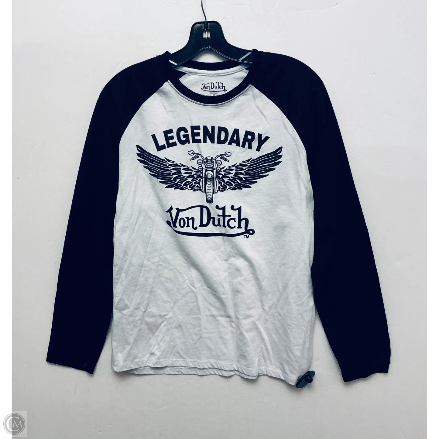 Top Long Sleeve By Clothes Mentor In Black & White, Size: M