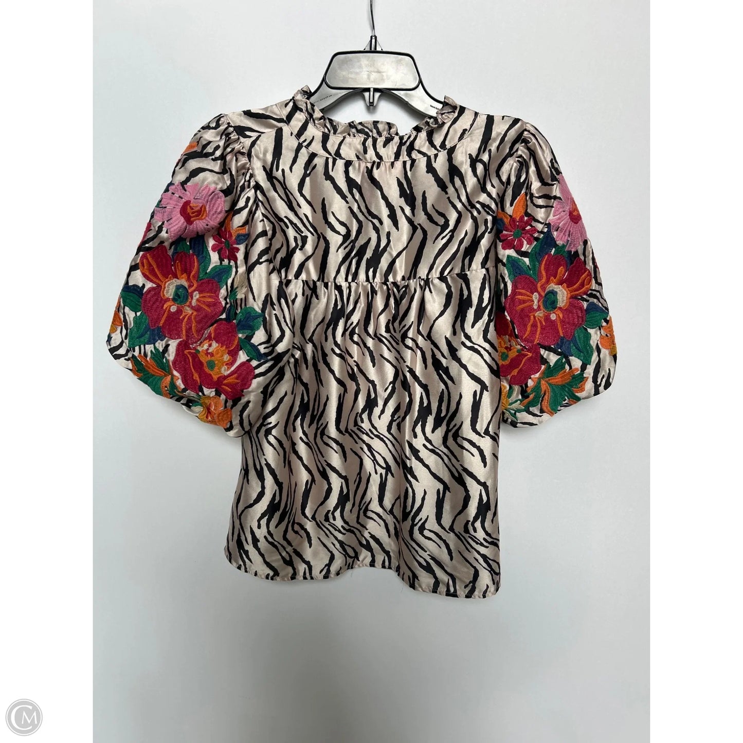 Top Short Sleeve By Thml In Animal Print, Size: L