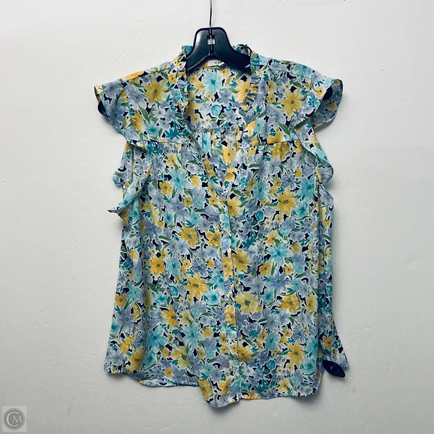Top Sleeveless By Pleione In Floral Print, Size: L