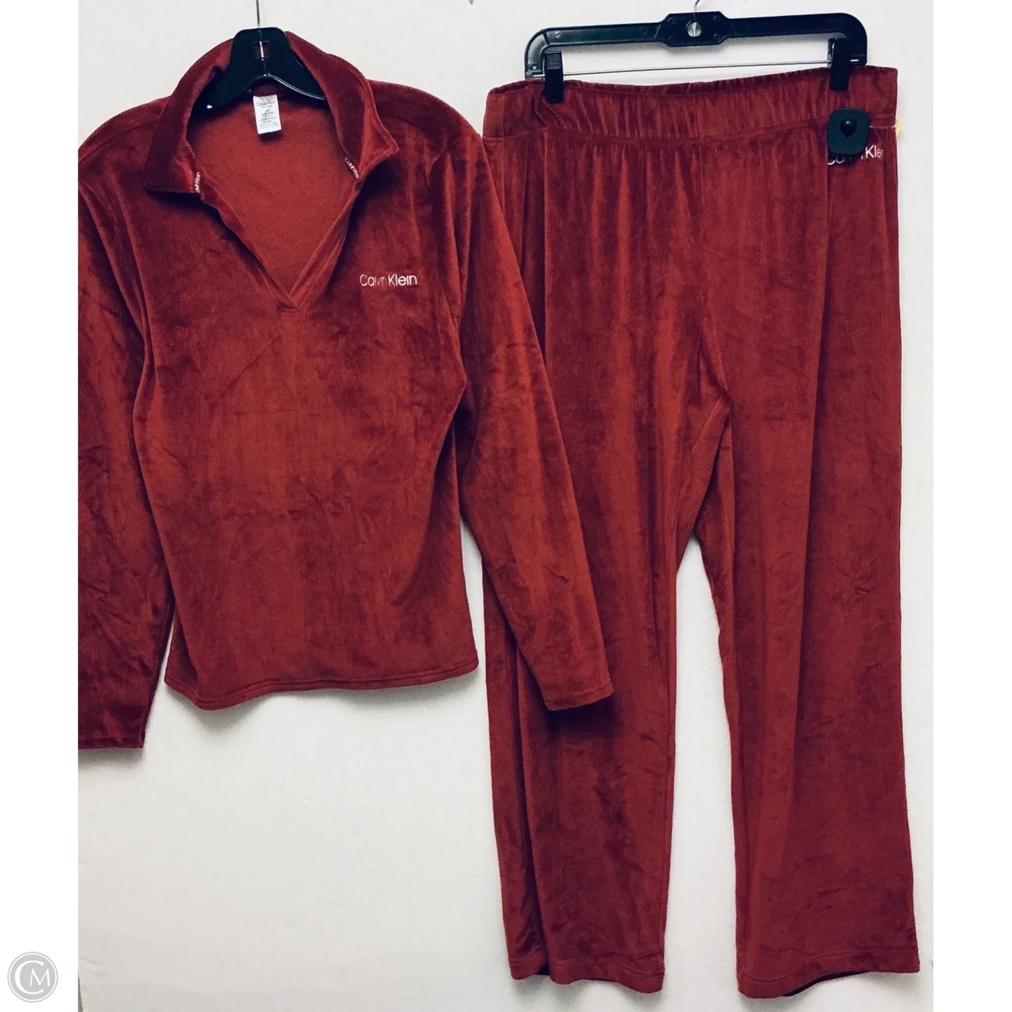 Pajamas 2pc By Calvin Klein In Red, Size: L