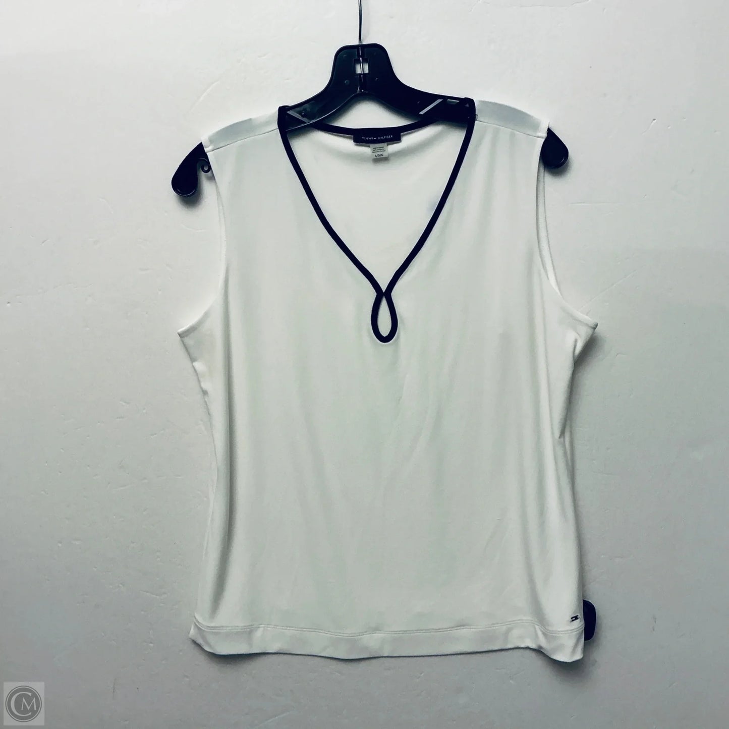 Top Sleeveless By Tommy Hilfiger In White, Size: L