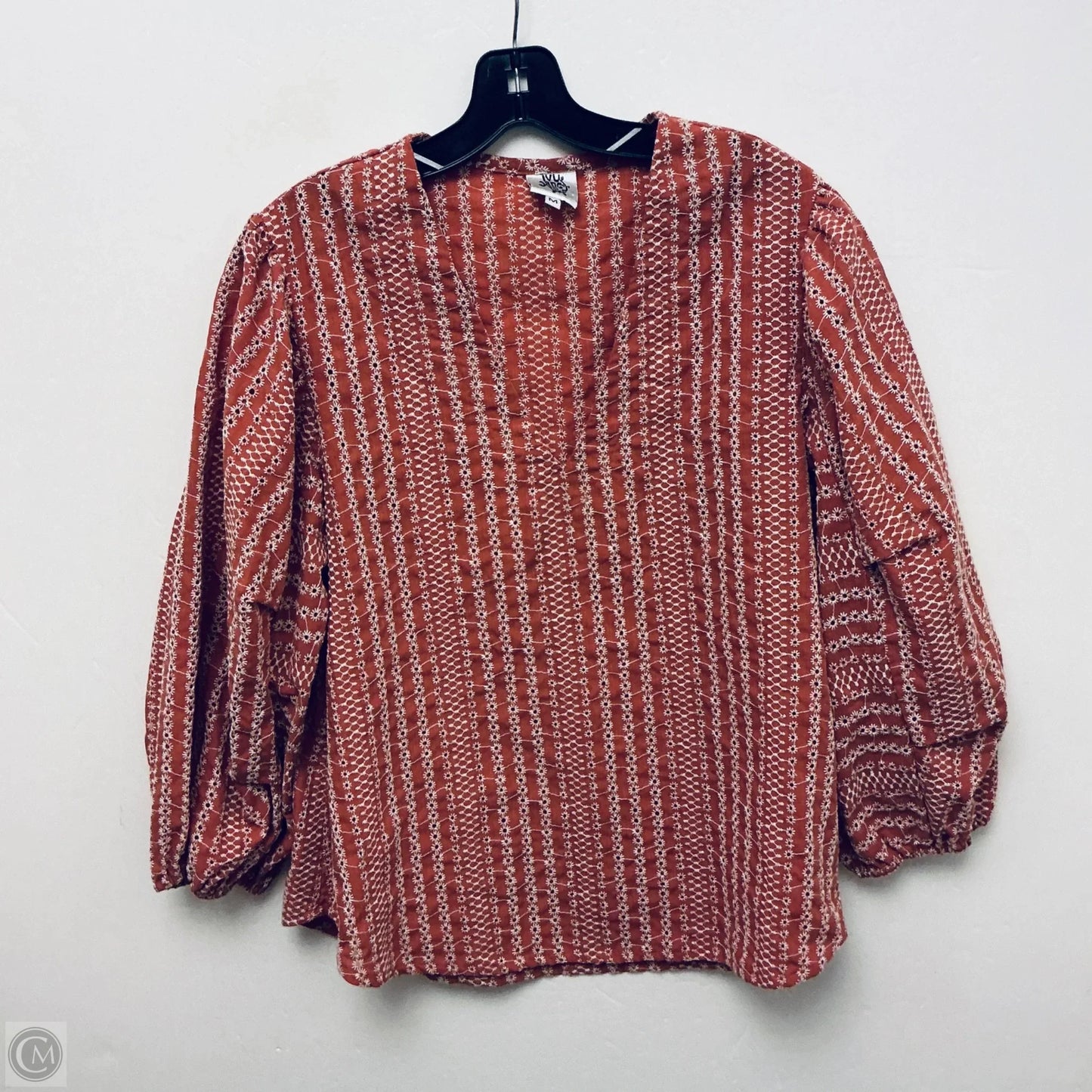 Top Long Sleeve By Ivy Jane In Orange, Size: M