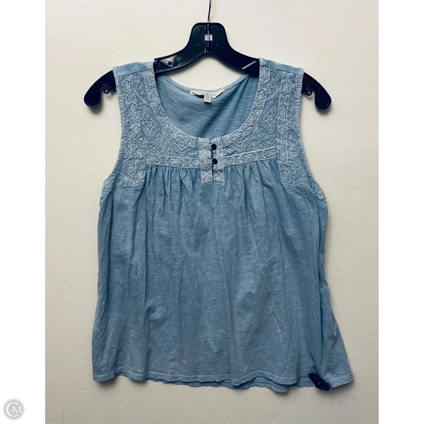 Top Sleeveless By Lucky Brand In Blue, Size: L