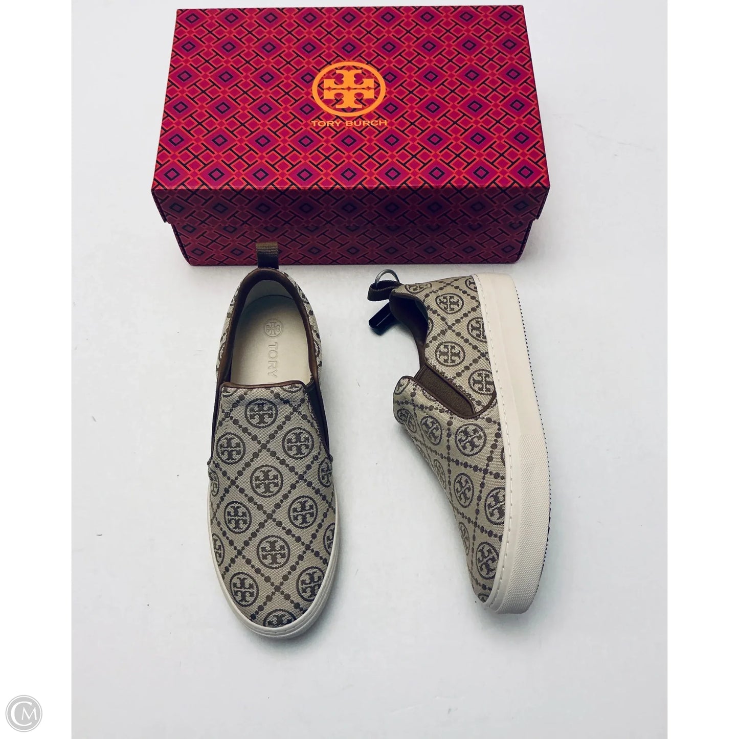 Shoes Designer By Tory Burch In Brown & Tan, Size: 8