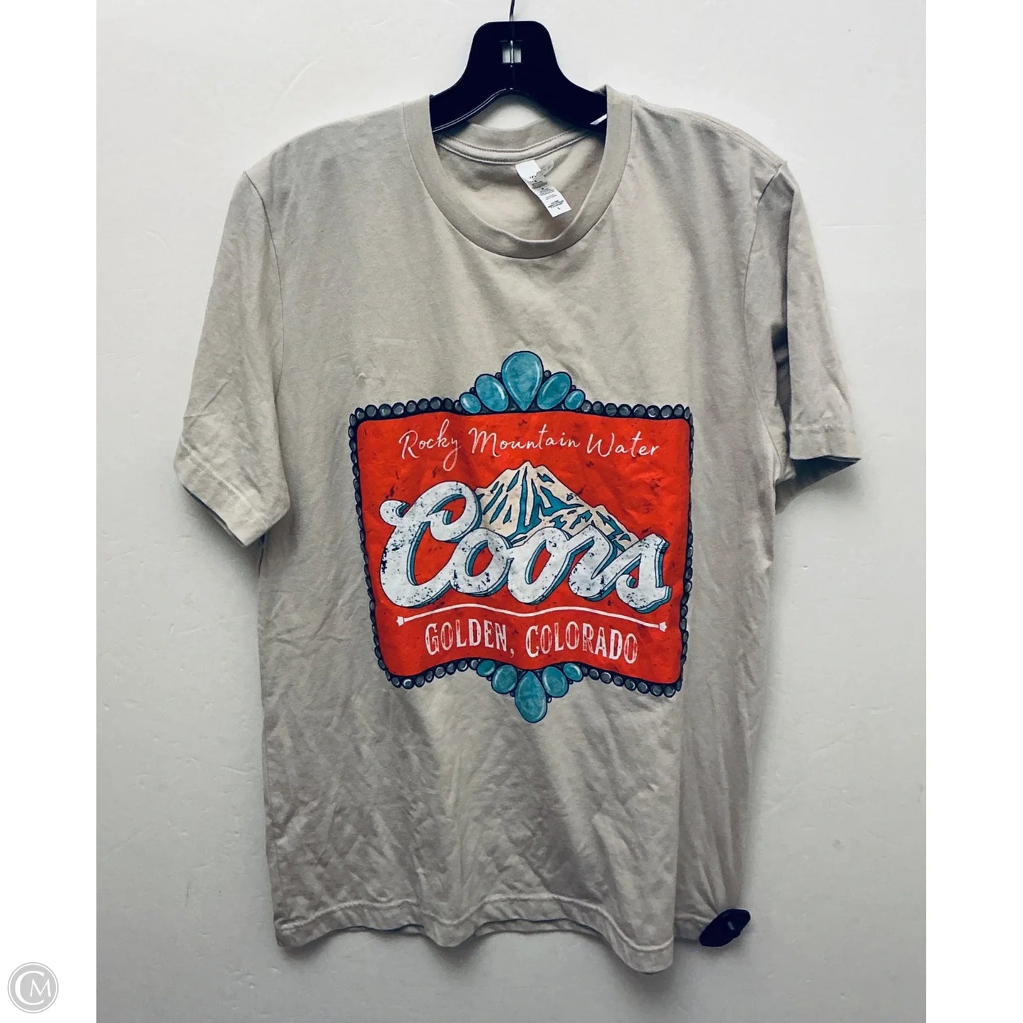 Top Short Sleeve Basic By Clothes Mentor In Tan, Size: L