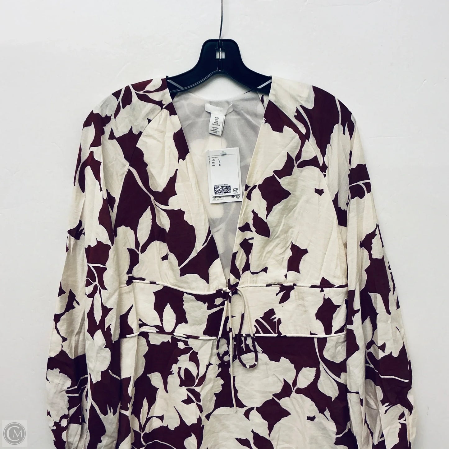 Dress Casual Midi By H&m In Red & White, Size: L