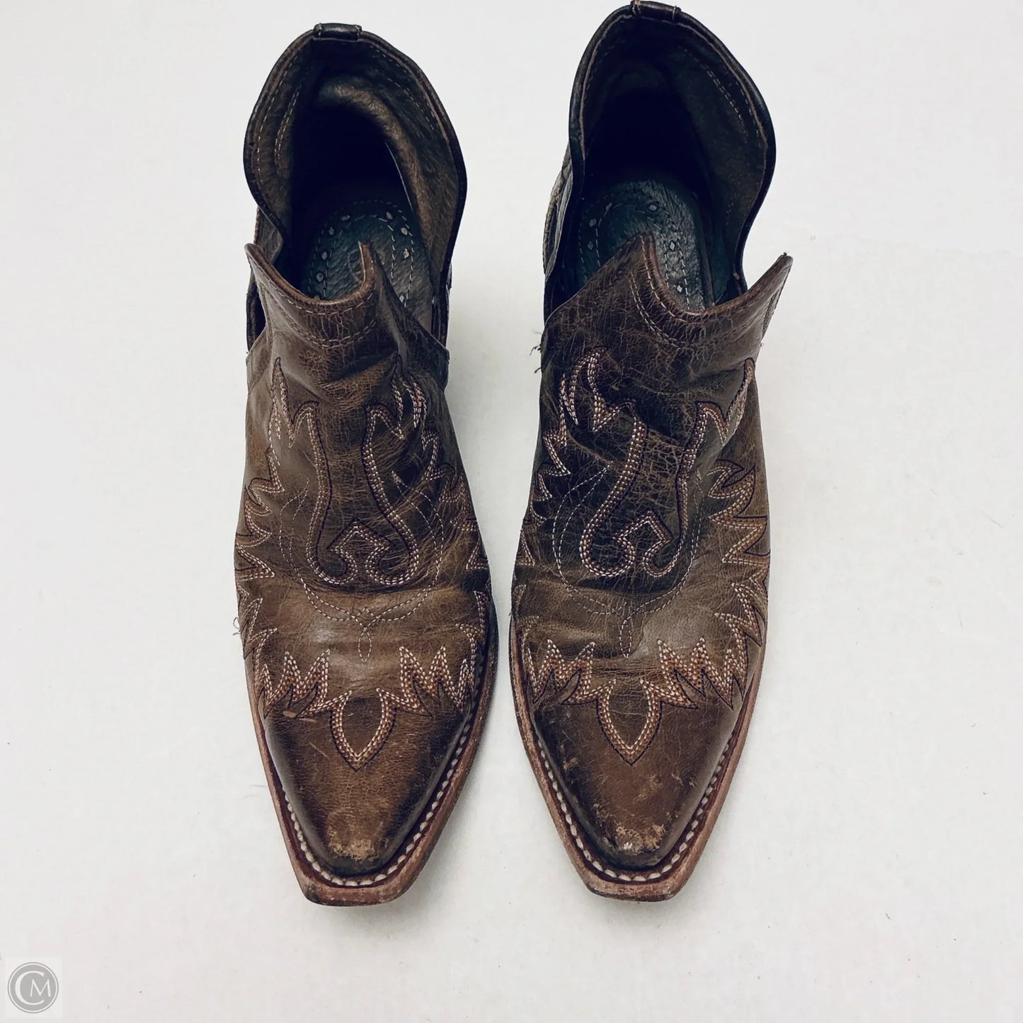 Boots Ankle Heels By Ariat In Brown, Size: 8.5