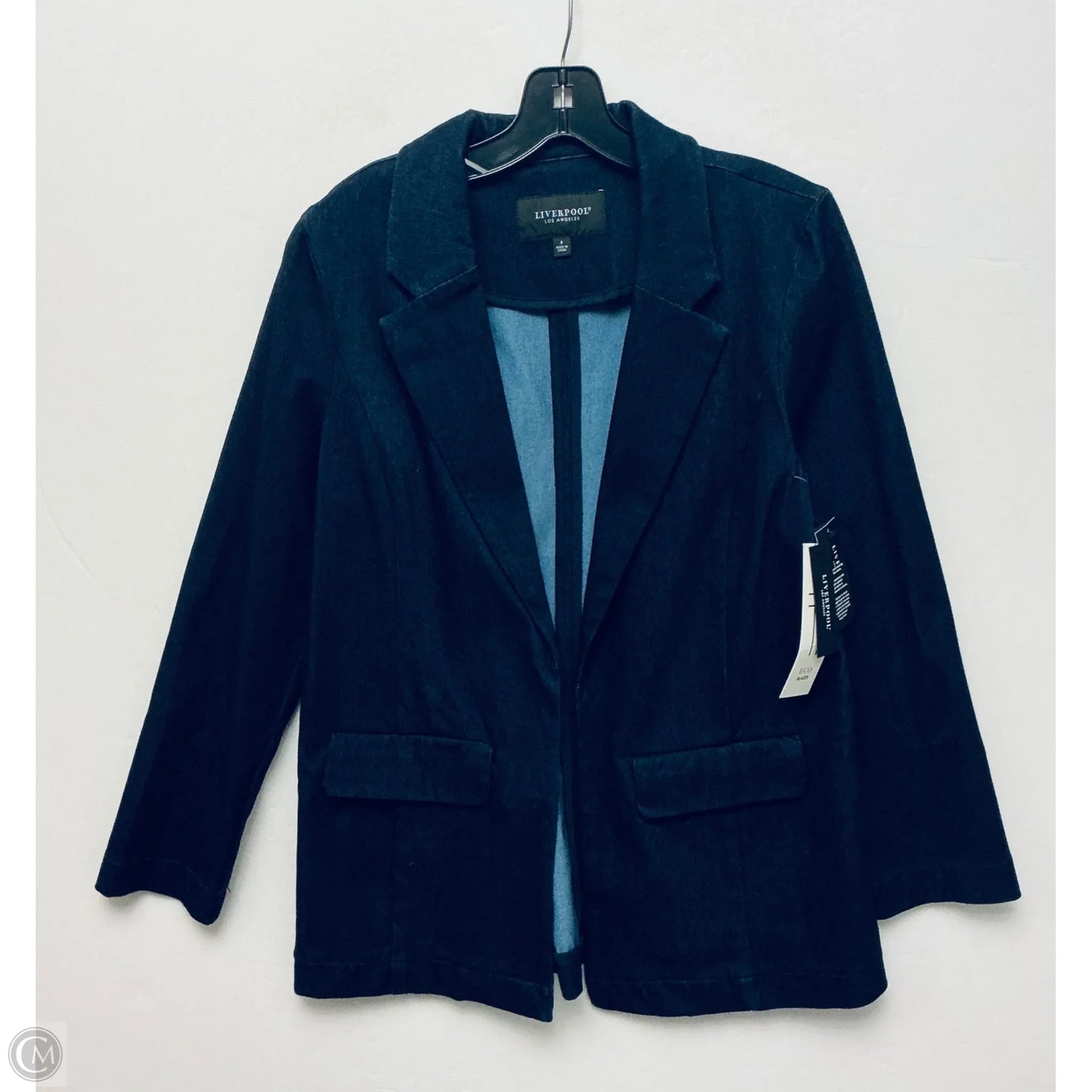 Blazer By Liverpool In Blue Denim, Size: S