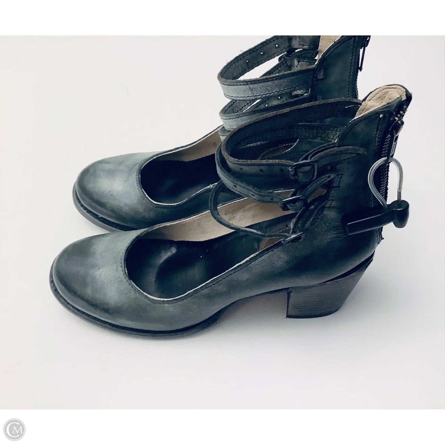 Shoes Heels Block By Freebird In Grey, Size: 11