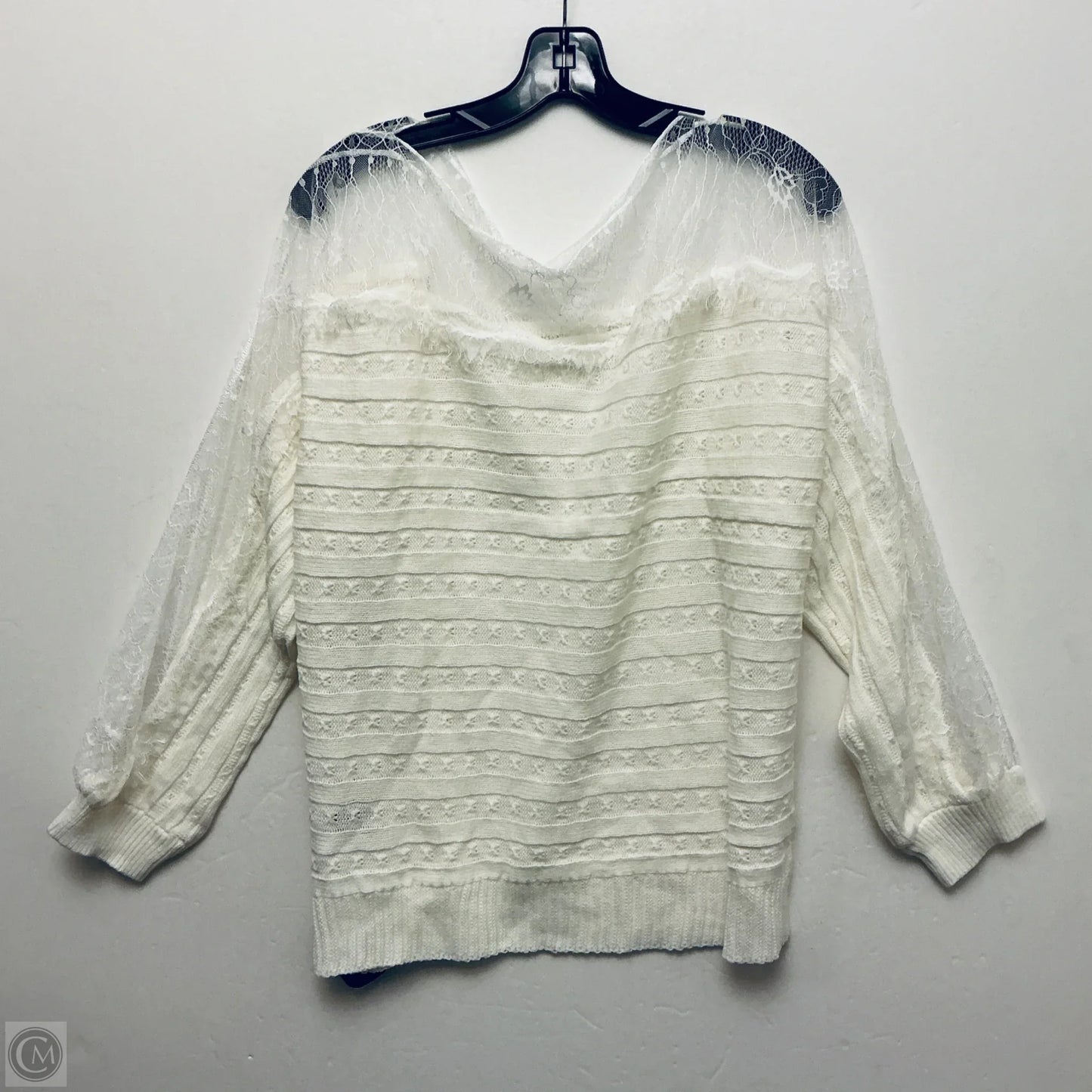 Sweater By Clothes Mentor In White, Size: L