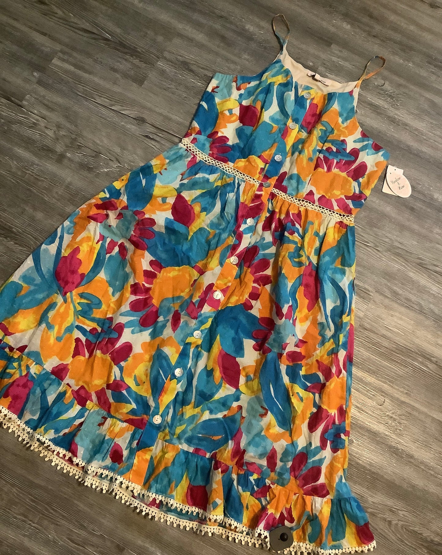 Multi-colored Dress Casual Short Clothes Mentor, Size Xl