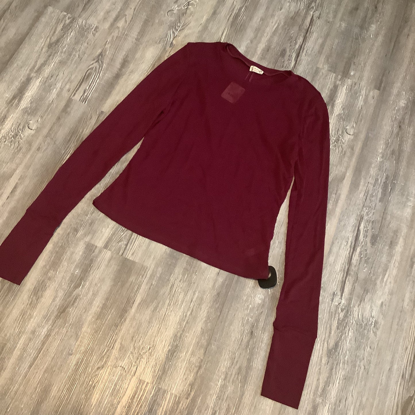 Red Top Long Sleeve Basic Free People, Size Xl