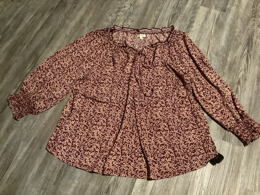 Top Long Sleeve By Max Studio In Purple, Size: 1x