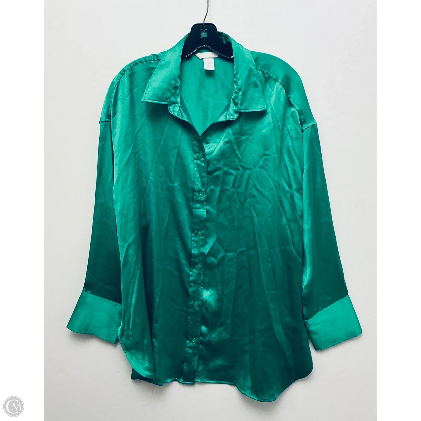 Top Long Sleeve By H&m In Green, Size: M