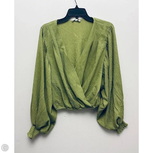 Top Long Sleeve By Flying Tomato In Green, Size: L
