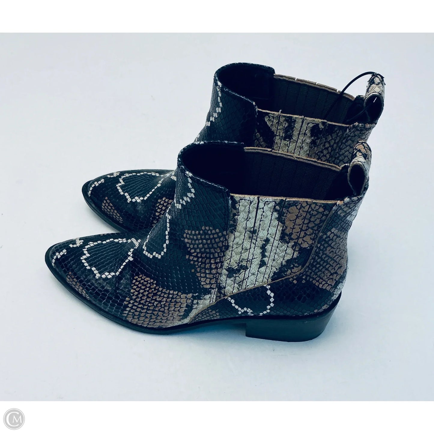 Boots Ankle Flats By Crown Vintage In Snakeskin Print, Size: 8