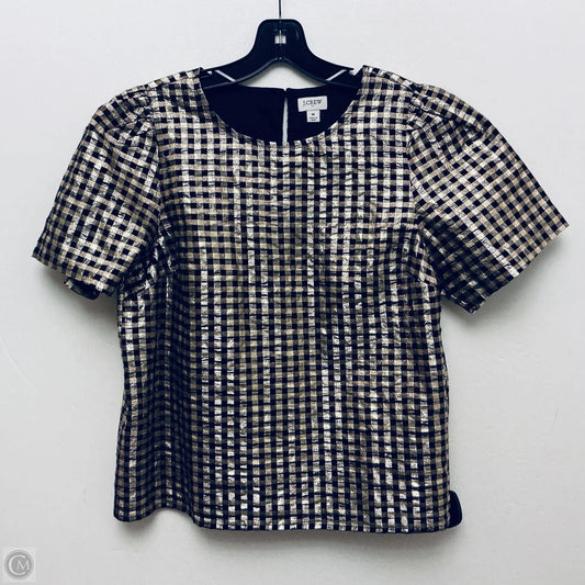 Top Short Sleeve By J. Crew In Black & Gold, Size: M
