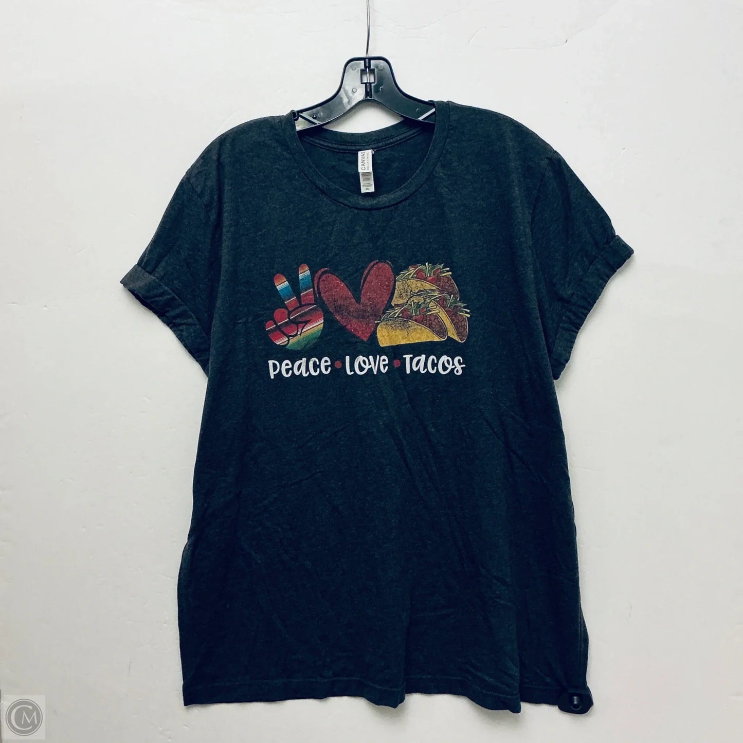 Top Short Sleeve Basic By Bella + Canvas In Grey, Size: 2x