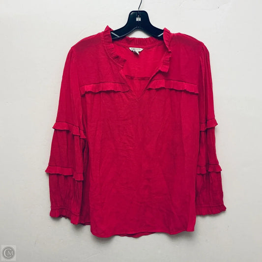 Top Long Sleeve By Cato In Pink, Size: Xl