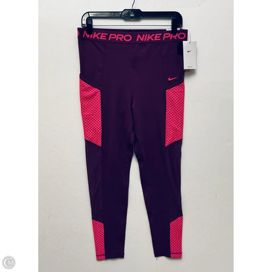 Athletic Leggings By Nike Apparel In Purple, Size: L