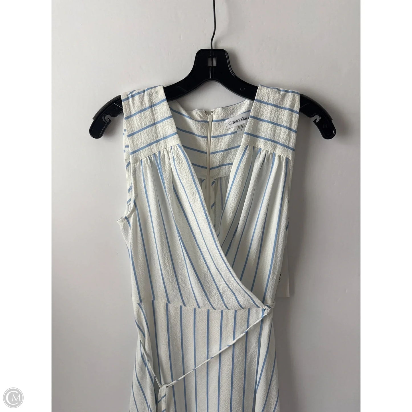 Dress Casual Midi By Calvin Klein In Striped Pattern, Size: M