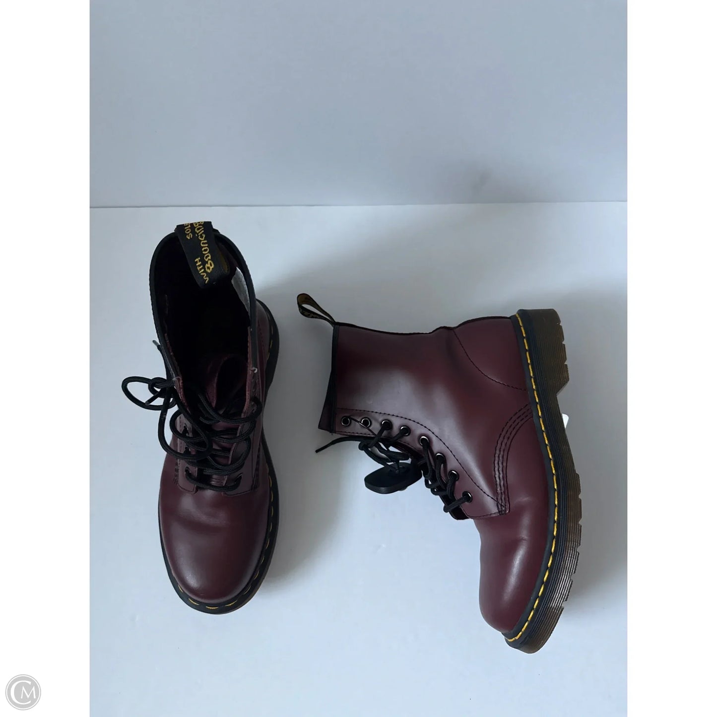 Boots Combat By Dr Martens In Maroon, Size: 9