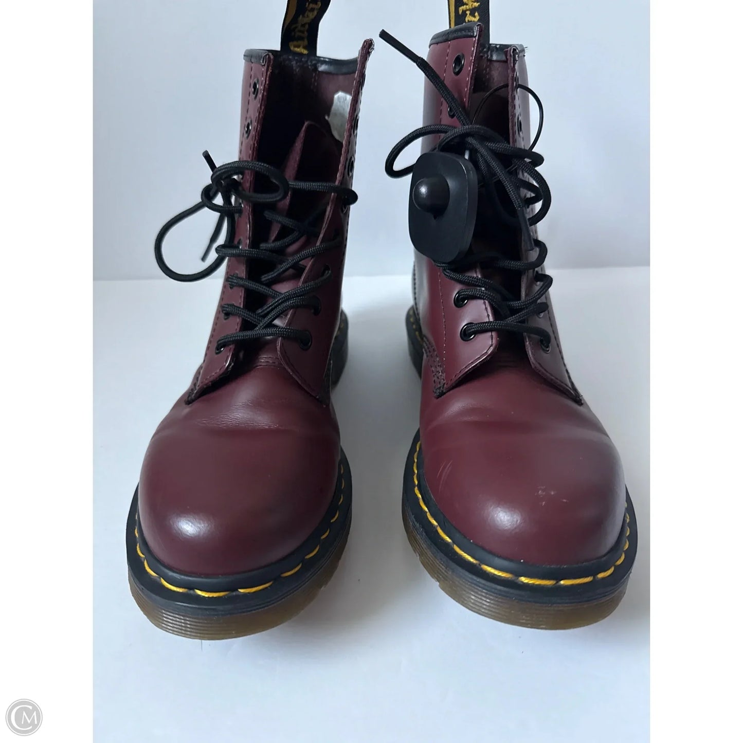Boots Combat By Dr Martens In Maroon, Size: 9