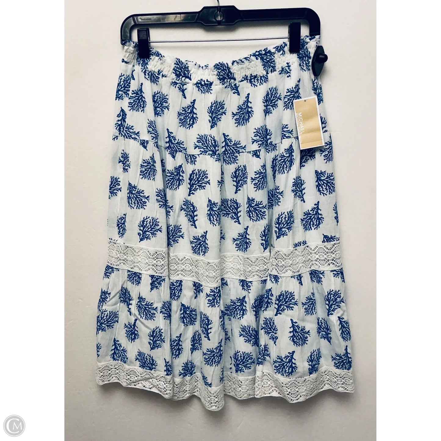 Skirt Designer By Michael Kors In Blue & White, Size: Mp