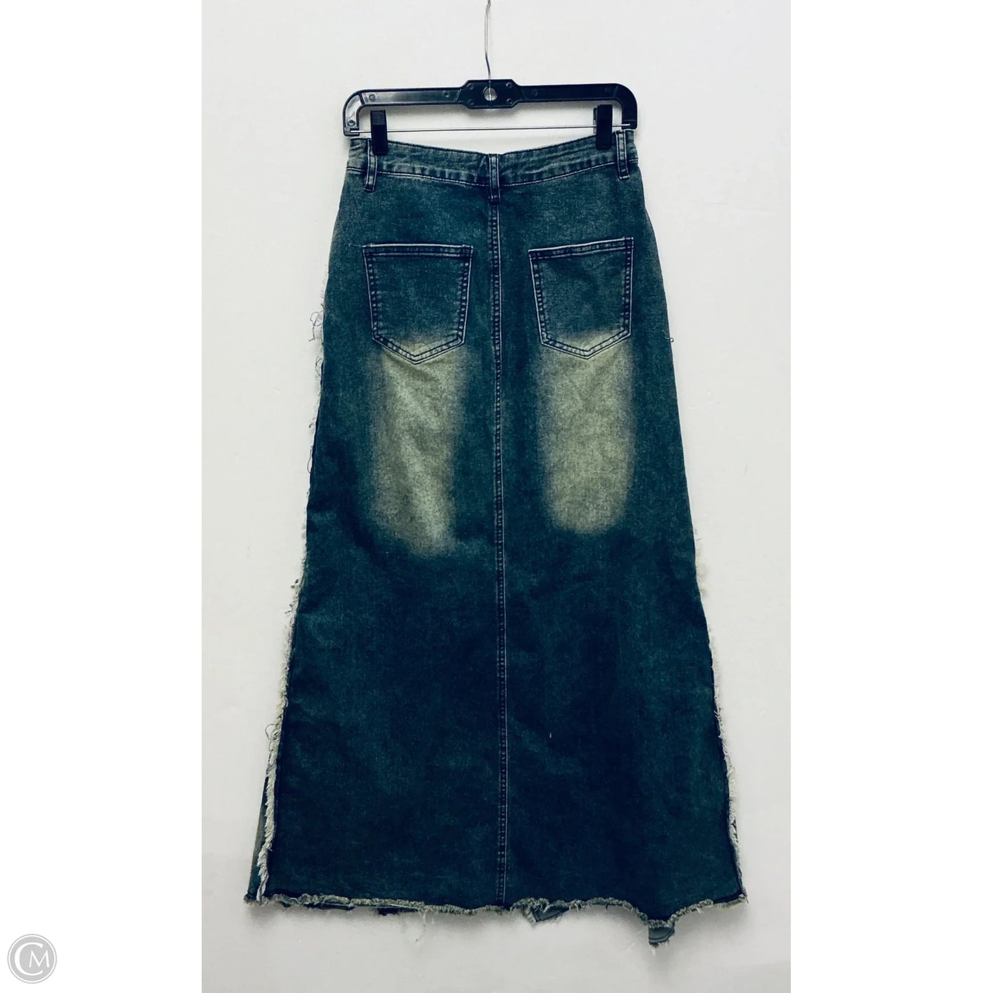 Skirt Maxi By Fashion Nova In Blue Denim, Size: S