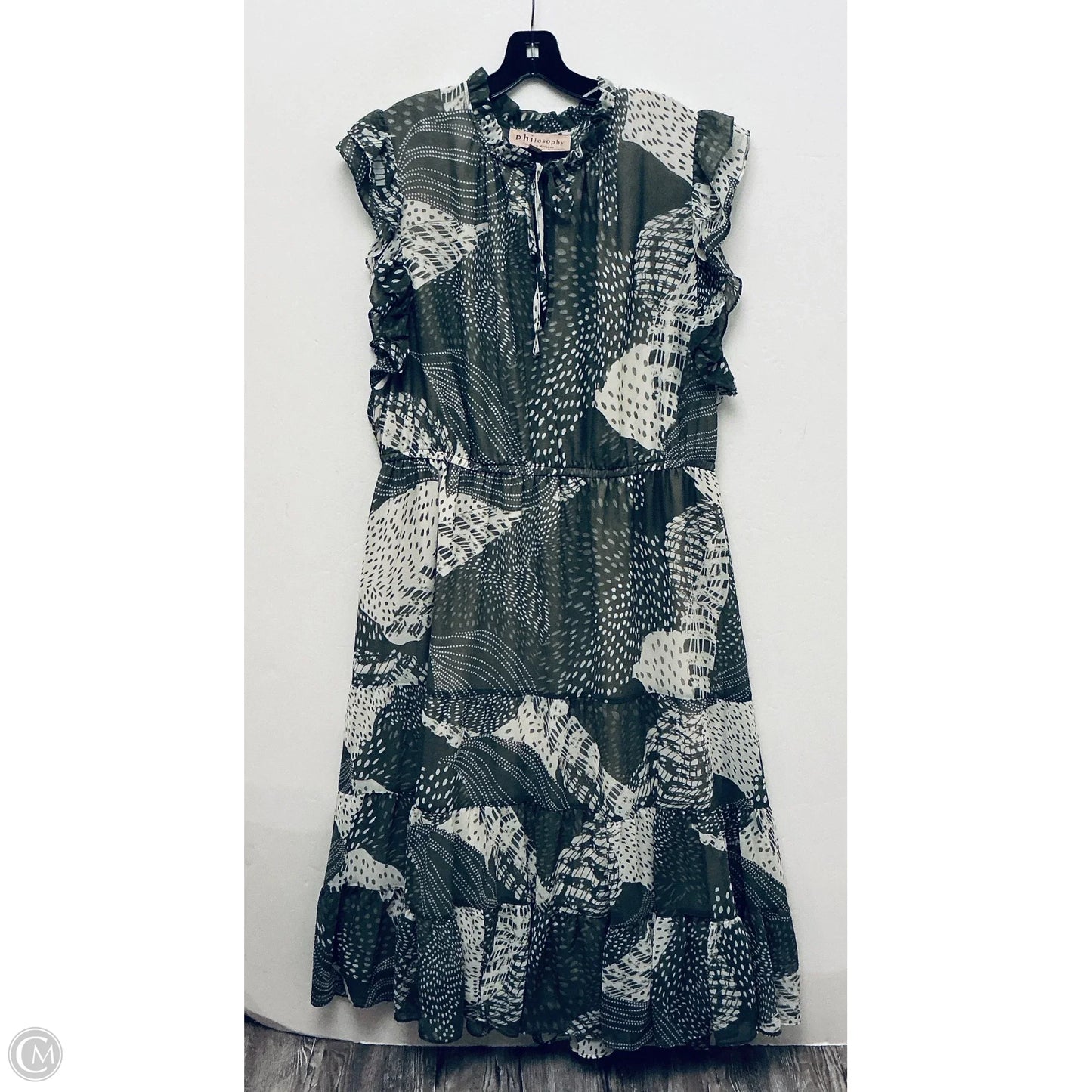 Dress Casual Midi By Philosophy In Green, Size: 1x