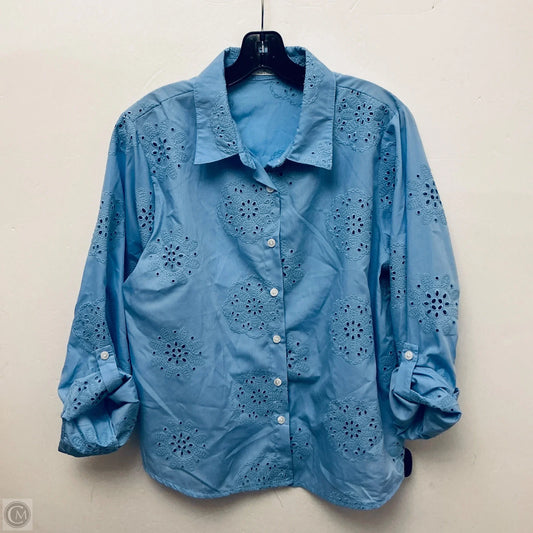 Top Long Sleeve By Clothes Mentor In Blue, Size: Xl